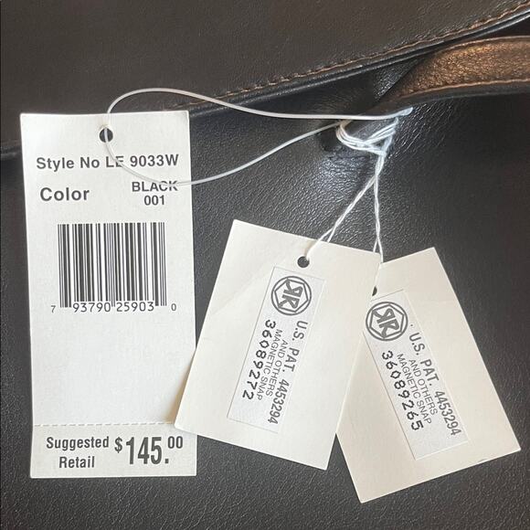 AMERICANA NWT Sharif by Americana | Black Leather Shoulder, Messenger Bag - Picture 10 of 13